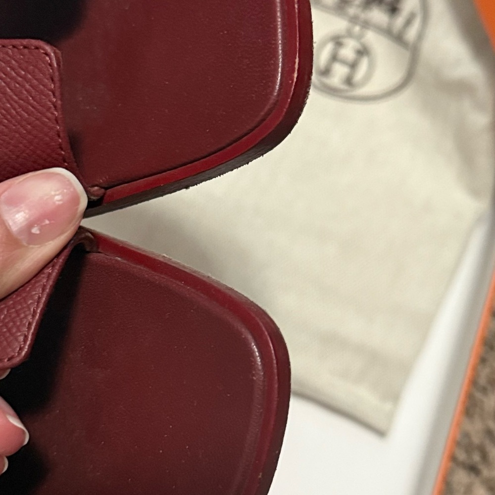 Women's Burgundy Sandals - Picture 6 of 7